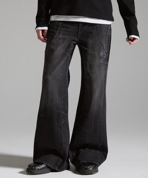 GRANCY（グランシー）の「【GRANCY】Seam Design Wide Straight Denim Pants / シームデザインワイドストレートデニムパンツ（デニムパンツ・メンズ・ブルー/ブラック・S/M/L）」の6枚目の写真