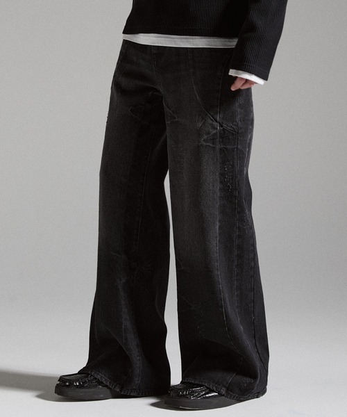 GRANCY（グランシー）の「【GRANCY】Seam Design Wide Straight Denim Pants / シームデザインワイドストレートデニムパンツ（デニムパンツ・メンズ・ブルー/ブラック・S/M/L）」の8枚目の写真