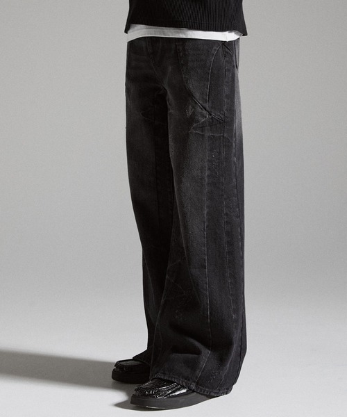 GRANCY（グランシー）の「【GRANCY】Seam Design Wide Straight Denim Pants / シームデザインワイドストレートデニムパンツ（デニムパンツ・メンズ・ブルー/ブラック・S/M/L）」の11枚目の写真