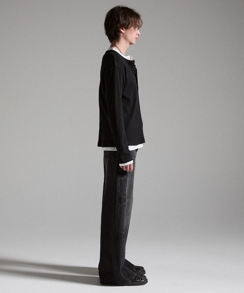 GRANCY（グランシー）の「【GRANCY】Seam Design Wide Straight Denim Pants / シームデザインワイドストレートデニムパンツ（デニムパンツ・メンズ・ブルー/ブラック・S/M/L）」の17枚目の写真