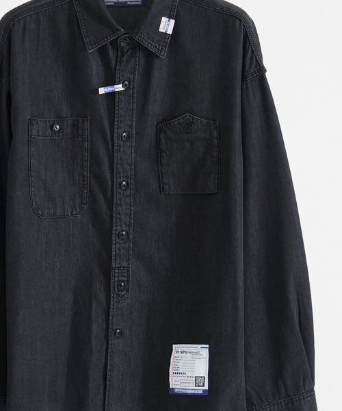 MIHARA YASUHIRO in・stru(men-tal) デニムシャツ in・stru(men-tal)./インストールメンタル】COTTON TENCEL DENIM WORK