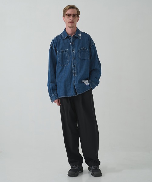 MIHARA YASUHIRO in・stru(men-tal) デニムシャツ in・stru(men-tal)./インストールメンタル】COTTON TENCEL DENIM WORK