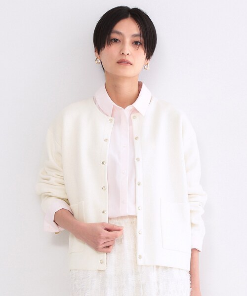 スナップボタンニットカーディガン【洗濯機OK】（カーディガン/ボレロ