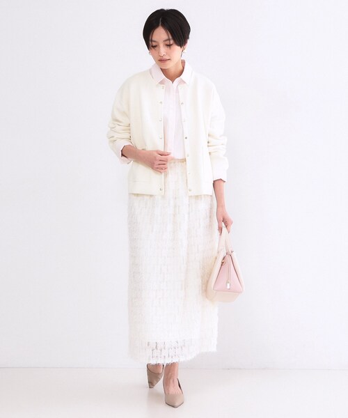 OPAQUE.CLIP（オペークドットクリップ）の「スナップボタンニットカーディガン【洗濯機OK】（カーディガン/ボレロ・レディース・ブラック/グレー/ブルー系その他/ホワイト・42/40/38）」の6枚目の写真