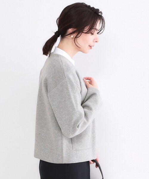 OPAQUE.CLIP（オペークドットクリップ）の「スナップボタンニットカーディガン【洗濯機OK】（カーディガン/ボレロ・レディース・ブラック/グレー/ブルー系その他/ホワイト・42/40/38）」の9枚目の写真