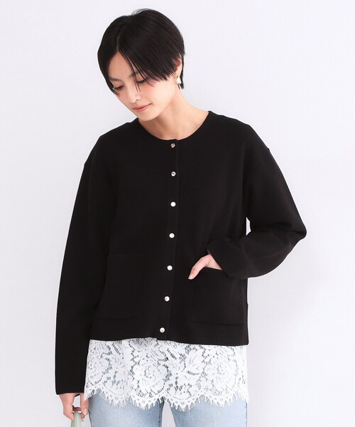 OPAQUE.CLIP（オペークドットクリップ）の「スナップボタンニットカーディガン【洗濯機OK】（カーディガン/ボレロ・レディース・ブラック/グレー/ブルー系その他/ホワイト・42/40/38）」の13枚目の写真