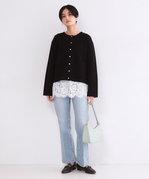 OPAQUE.CLIP（オペークドットクリップ）の「スナップボタンニットカーディガン【洗濯機OK】（カーディガン/ボレロ・レディース・ブラック/グレー/ブルー系その他/ホワイト・42/40/38）」の14枚目の写真