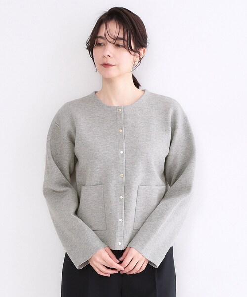 OPAQUE.CLIP（オペークドットクリップ）の「スナップボタンニットカーディガン【洗濯機OK】（カーディガン/ボレロ・レディース・ブラック/グレー/ブルー系その他/ホワイト・42/40/38）」の21枚目の写真