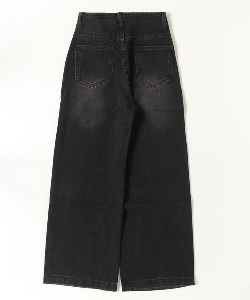 Dream garden(ドリームガーデン)の「ハイウエストワイドデニムパンツ(デニムパンツ・レディース・ブラック・XS/3XL/4XL/2XL/XL/S/M/L)」の2枚目の写真