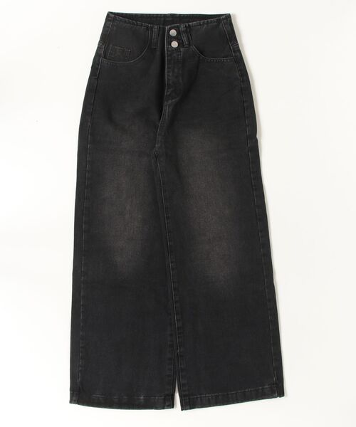 Dream garden(ドリームガーデン)の「ハイウエストワイドデニムパンツ(デニムパンツ・レディース・ブラック・XS/3XL/4XL/2XL/XL/S/M/L)」の9枚目の写真