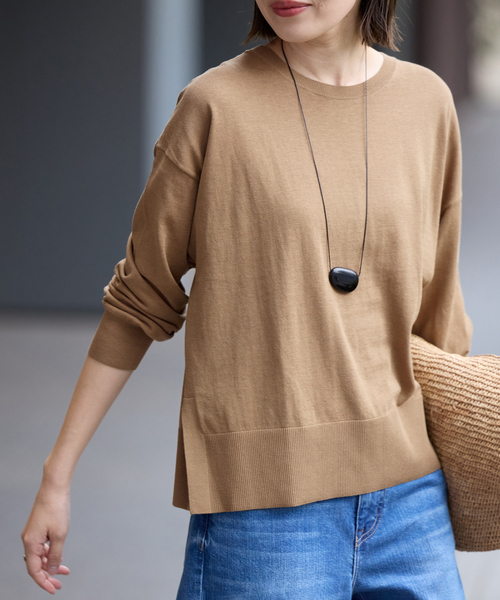 SLOBE IENA 別注 ニット ベージュ 定価16,280円（最終値下げ！） シリーズあり/》コットンキュプラプルオーバー（ニット/セーター