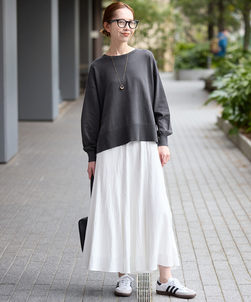 SLOBE IENA（スローブイエナ）の「《シリーズあり》コットンキュプラプルオーバー（ニット/セーター・レディース・ピンク/ベージュ/チャコールグレー/アイボリー・FREE）」の20枚目の写真