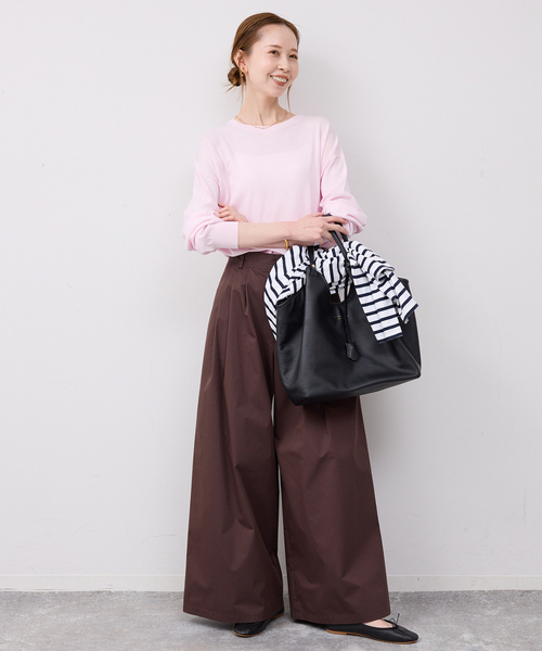 SLOBE IENA（スローブイエナ）の「《シリーズあり》コットンキュプラプルオーバー（ニット/セーター・レディース・ピンク/ベージュ/チャコールグレー/アイボリー・FREE）」の10枚目の写真