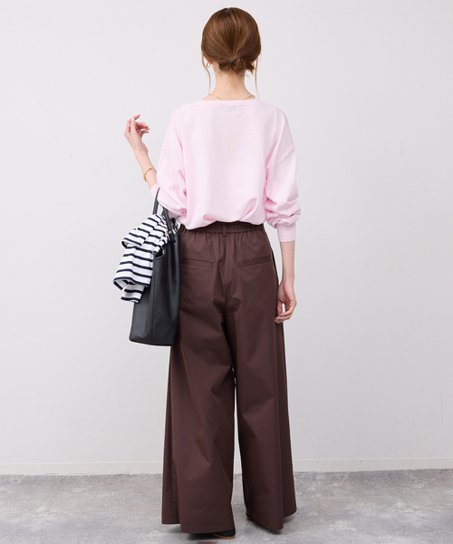 SLOBE IENA（スローブイエナ）の「《シリーズあり》コットンキュプラプルオーバー（ニット/セーター・レディース・ピンク/ベージュ/チャコールグレー/アイボリー・FREE）」の12枚目の写真