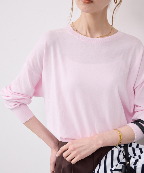 SLOBE IENA（スローブイエナ）の「《シリーズあり》コットンキュプラプルオーバー（ニット/セーター・レディース・ピンク/ベージュ/チャコールグレー/アイボリー・FREE）」の16枚目の写真