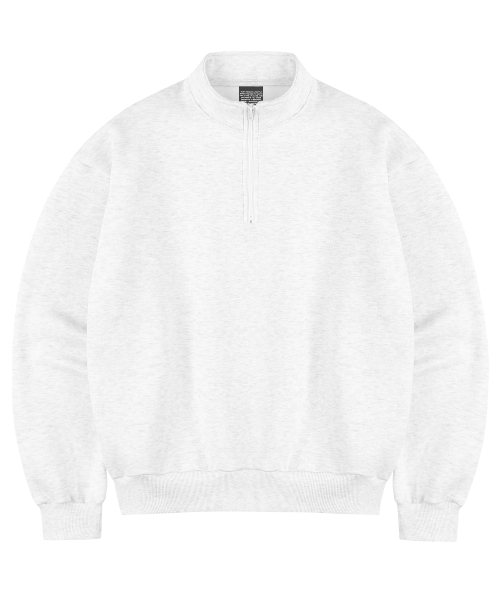 DAILY — худи half zip up (light grey)