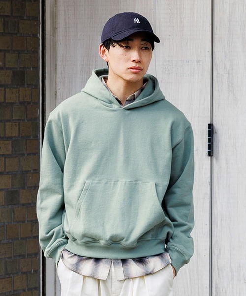 RAGEBLUE(レイジブルー)の「Cropped Color Hoodie Sweat/クロップドカラー裏毛スウェットパーカー(パーカー・メンズ・アッシュグレー/ブラック/ライトグリーン/オレンジ・MEDIUM/LARGE)」の4枚目の写真