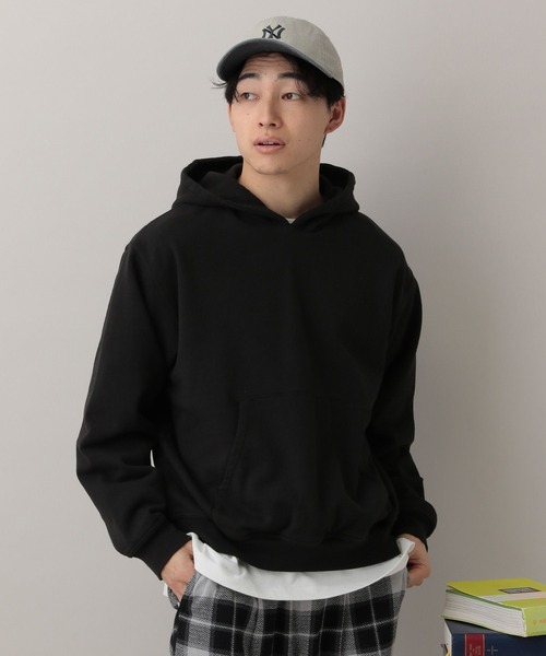 RAGEBLUE(レイジブルー)の「Cropped Color Hoodie Sweat/クロップドカラー裏毛スウェットパーカー(パーカー・メンズ・アッシュグレー/ブラック/ライトグリーン/オレンジ・MEDIUM/LARGE)」の2枚目の写真