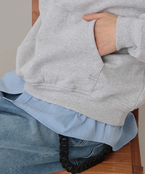 RAGEBLUE(レイジブルー)の「Cropped Color Hoodie Sweat/クロップドカラー裏毛スウェットパーカー(パーカー・メンズ・アッシュグレー/ブラック/ライトグリーン/オレンジ・MEDIUM/LARGE)」の10枚目の写真