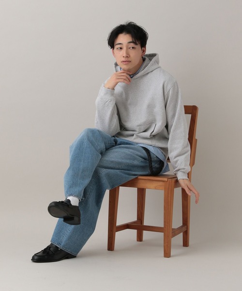 RAGEBLUE(レイジブルー)の「Cropped Color Hoodie Sweat/クロップドカラー裏毛スウェットパーカー(パーカー・メンズ・アッシュグレー/ブラック/ライトグリーン/オレンジ・MEDIUM/LARGE)」の5枚目の写真