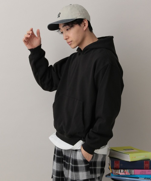 RAGEBLUE(レイジブルー)の「Cropped Color Hoodie Sweat/クロップドカラー裏毛スウェットパーカー(パーカー・メンズ・アッシュグレー/ブラック/ライトグリーン/オレンジ・MEDIUM/LARGE)」の15枚目の写真