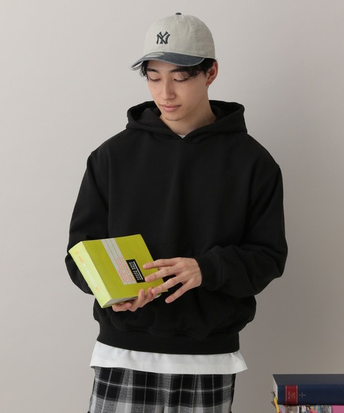 RAGEBLUE(レイジブルー)の「Cropped Color Hoodie Sweat/クロップドカラー裏毛スウェットパーカー(パーカー・メンズ・アッシュグレー/ブラック/ライトグリーン/オレンジ・MEDIUM/LARGE)」の16枚目の写真