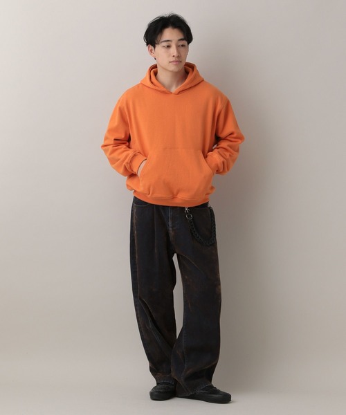 RAGEBLUE(レイジブルー)の「Cropped Color Hoodie Sweat/クロップドカラー裏毛スウェットパーカー(パーカー・メンズ・アッシュグレー/ブラック/ライトグリーン/オレンジ・MEDIUM/LARGE)」の17枚目の写真