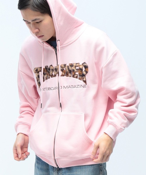 セール】THRASHER (スラッシャー) フロントロゴ ダブルジップ パーカー