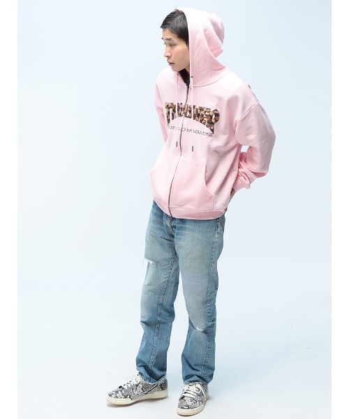 セール】THRASHER (スラッシャー) フロントロゴ ダブルジップ パーカー