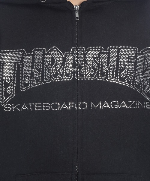 THRASHER(スラッシャー)の「THRASHER (スラッシャー) フロントロゴ ダブルジップ パーカー 長袖 フルジップ TH26SP08(パーカー・メンズ・ブラック/ブラック×シルバー/グレー/ピンク・LL/M/L)」の9枚目の写真