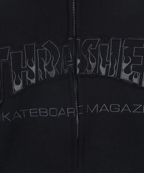 THRASHER(スラッシャー)の「THRASHER (スラッシャー) フロントロゴ ダブルジップ パーカー 長袖 フルジップ TH26SP08(パーカー・メンズ・ブラック/ブラック×シルバー/グレー/ピンク・LL/M/L)」の10枚目の写真
