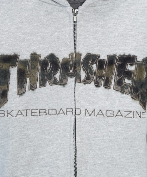 THRASHER(スラッシャー)の「THRASHER (スラッシャー) フロントロゴ ダブルジップ パーカー 長袖 フルジップ TH26SP08(パーカー・メンズ・ブラック/ブラック×シルバー/グレー/ピンク・LL/M/L)」の11枚目の写真