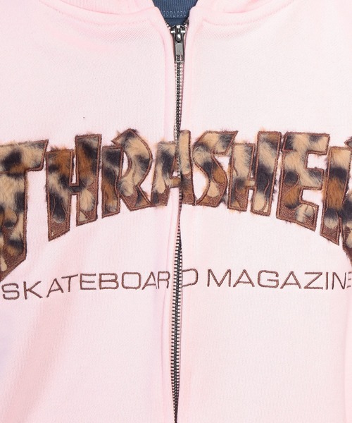 THRASHER(スラッシャー)の「THRASHER (スラッシャー) フロントロゴ ダブルジップ パーカー 長袖 フルジップ TH26SP08(パーカー・メンズ・ブラック/ブラック×シルバー/グレー/ピンク・LL/M/L)」の12枚目の写真