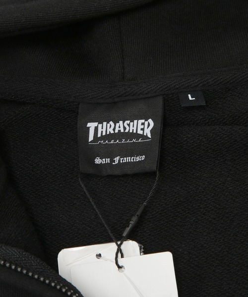 THRASHER(スラッシャー)の「THRASHER (スラッシャー) フロントロゴ ダブルジップ パーカー 長袖 フルジップ TH26SP08(パーカー・メンズ・ブラック/ブラック×シルバー/グレー/ピンク・LL/M/L)」の18枚目の写真