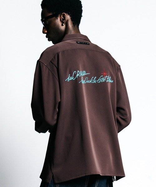 CRIMIE（クライミー）の「GLGB EMBROIDERY L/S SHIRT _ EASY CARE（シャツ/ブラウス・メンズ・ブラック/ブラウン・XXL/XL/L/M）」の2枚目の写真
