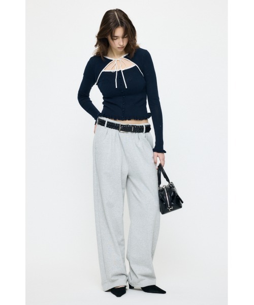 MOUSSY（マウジー）の「【26年SS新作】BOW DESIGN LAYERED ニット（ニット/セーター・レディース・グレー/ライトブルー/アイボリー/ネイビー・FREE）」の15枚目の写真