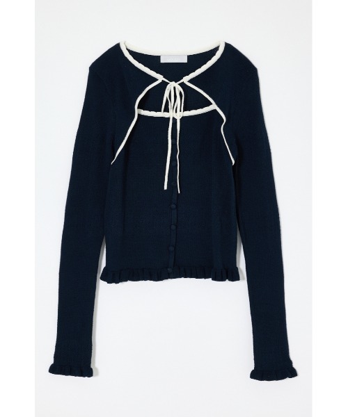 MOUSSY（マウジー）の「【26年SS新作】BOW DESIGN LAYERED ニット（ニット/セーター・レディース・グレー/ライトブルー/アイボリー/ネイビー・FREE）」の17枚目の写真