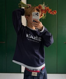 UNDERSTATEMENTs（アンダーステイトメント）の「【ユニセックス】レイヤードロゴロンT/配色/ヴィンテージ（Tシャツ/カットソー）」