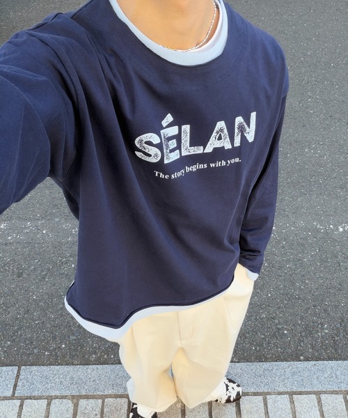 UNDERSTATEMENTs(アンダーステイトメント)の「【ユニセックス】レイヤードロゴロンT/配色/ヴィンテージ(Tシャツ/カットソー・メンズ・ネイビー/ワイン/グレー・LARGE/MEDIUM)」の21枚目の写真