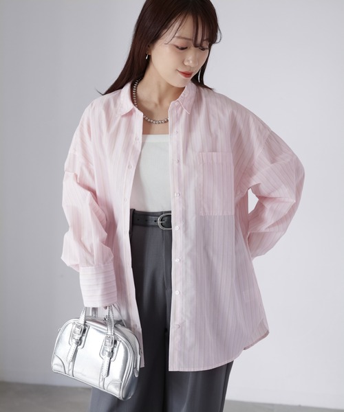 Riberry(リベリー)の「オーバーサイズベーシックアソートシャツ(シャツ/ブラウス・レディース・オフホワイト/サックスブルー/ピンク/ブルー系・FREE)」の1枚目の写真