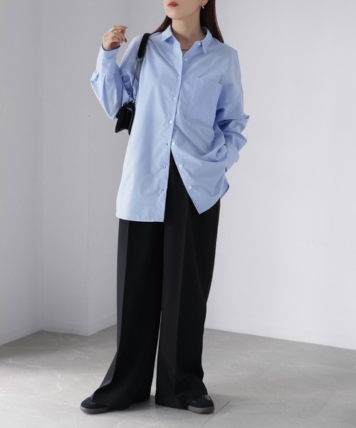 Riberry(リベリー)の「オーバーサイズベーシックアソートシャツ(シャツ/ブラウス・レディース・オフホワイト/サックスブルー/ピンク/ブルー系・FREE)」の10枚目の写真