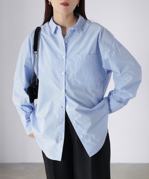 Riberry(リベリー)の「オーバーサイズベーシックアソートシャツ(シャツ/ブラウス・レディース・オフホワイト/サックスブルー/ピンク/ブルー系・FREE)」の8枚目の写真