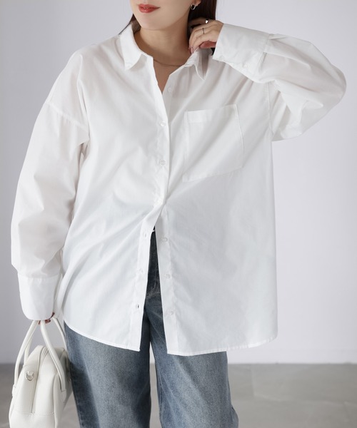 Riberry(リベリー)の「オーバーサイズベーシックアソートシャツ(シャツ/ブラウス・レディース・オフホワイト/サックスブルー/ピンク/ブルー系・FREE)」の6枚目の写真