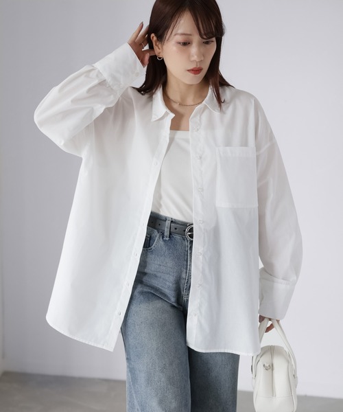 Riberry(リベリー)の「オーバーサイズベーシックアソートシャツ(シャツ/ブラウス・レディース・オフホワイト/サックスブルー/ピンク/ブルー系・FREE)」の21枚目の写真