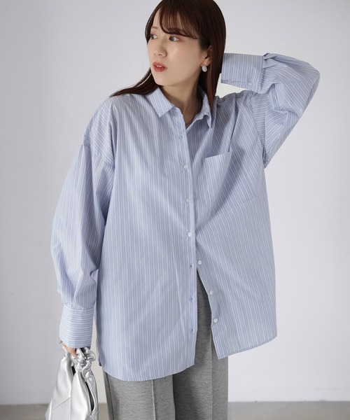 Riberry(リベリー)の「オーバーサイズベーシックアソートシャツ(シャツ/ブラウス・レディース・オフホワイト/サックスブルー/ピンク/ブルー系・FREE)」の11枚目の写真