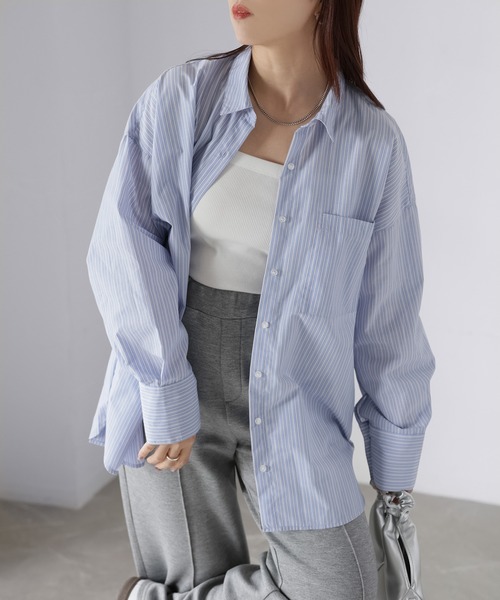 Riberry(リベリー)の「オーバーサイズベーシックアソートシャツ(シャツ/ブラウス・レディース・オフホワイト/サックスブルー/ピンク/ブルー系・FREE)」の12枚目の写真