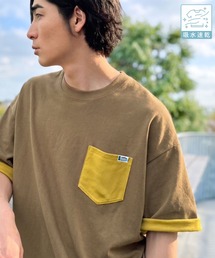 Java（ジャバ）の「《JaVaジャバコラボ》【吸水速乾機能付き】汗ばむ季節でもドライな着心地。裏配色でマンネリ防止! 胸ポケット付き オーバーサイズTシャツ（Tシャツ/カットソー）」