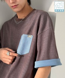 Java（ジャバ）の「《JaVaジャバコラボ》【吸水速乾機能付き】汗ばむ季節でもドライな着心地。裏配色でマンネリ防止! 胸ポケット付き オーバーサイズTシャツ（Tシャツ/カットソー）」