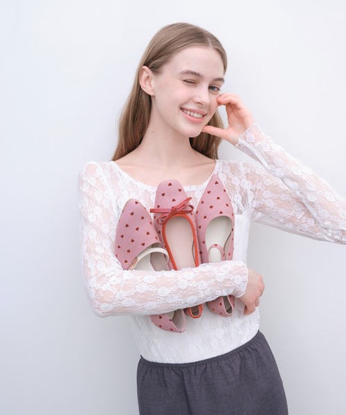 Launa lea（ラウナレア）の「【26春夏】スクエアトゥバレエシューズ(B7611A)（バレエシューズ・レディース・レッド/ネイビー・23.0cm/22.5cm/25.0cm/24.5cm/24.0cm/23.5cm/25.5cm/22.0cm）」の4枚目の写真