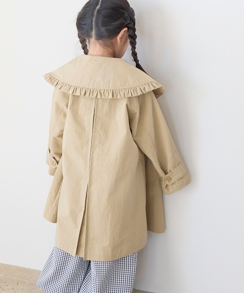 LOWRYS FARM（ローリーズファーム）の「ＢＩＧカラーコート　 643971（ステンカラーコート・キッズ・ベージュ・120cm/110cm/150cm/130cm）」の8枚目の写真